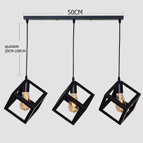 [HCM]đèn thả 3 hình LẬP PHƯƠNG đã bao gồm bóng LED