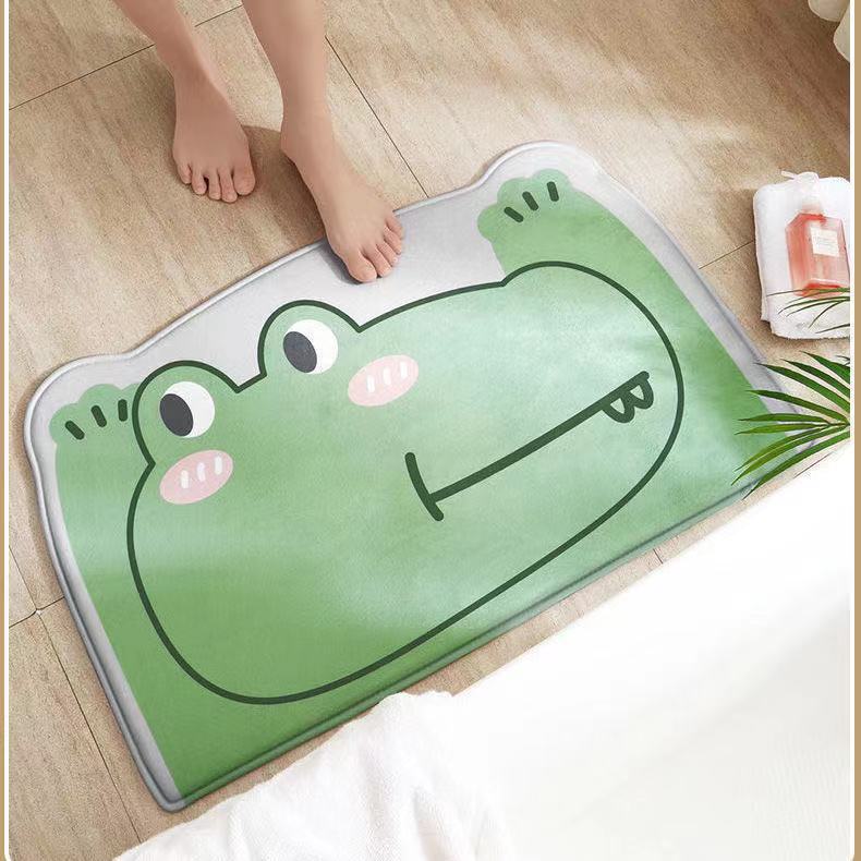 Thảm Lau Chân Nhà Bếp, Nhà Tắm Hình Động Vật  - Thảm Chùi Chân 3D Trải Sàn Nhà Thấm Hút Nước, Chống Trơn Trượt