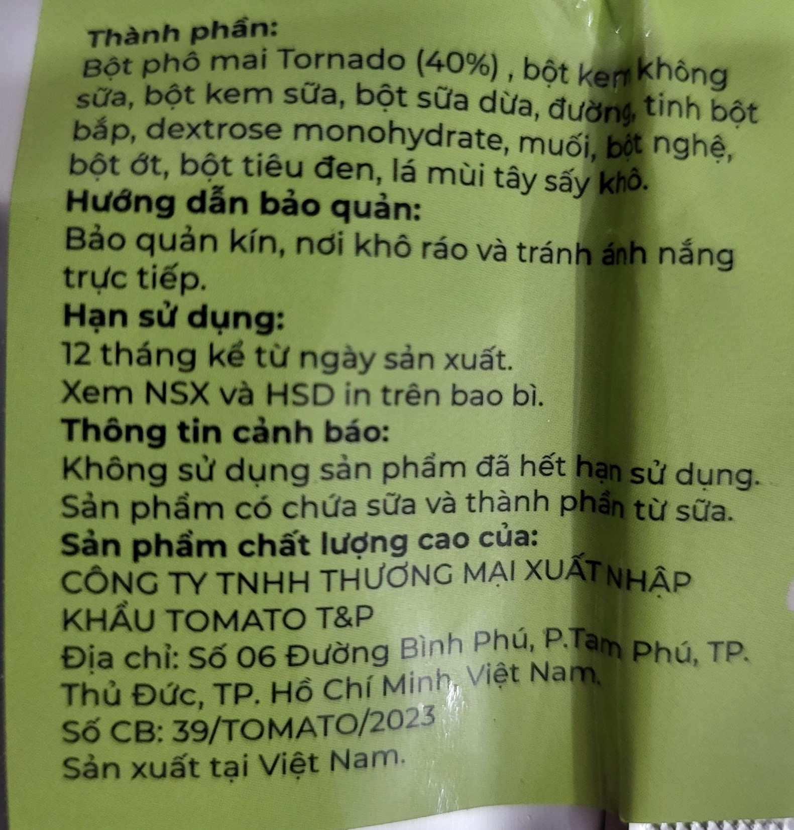 [KM dùng thử] [Gói nhỏ 30g] BỘT PHÔ MAI KEM (dùng làm xốt bánh gạo) Rose [VN] TOMATO TP Cheese Cream Powder (ttp-hk)
