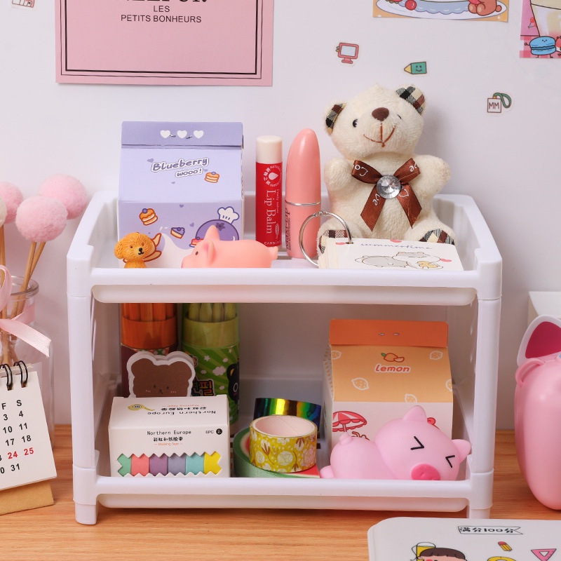Kệ mini để bàn/ kệ nhựa mini 2 tầng