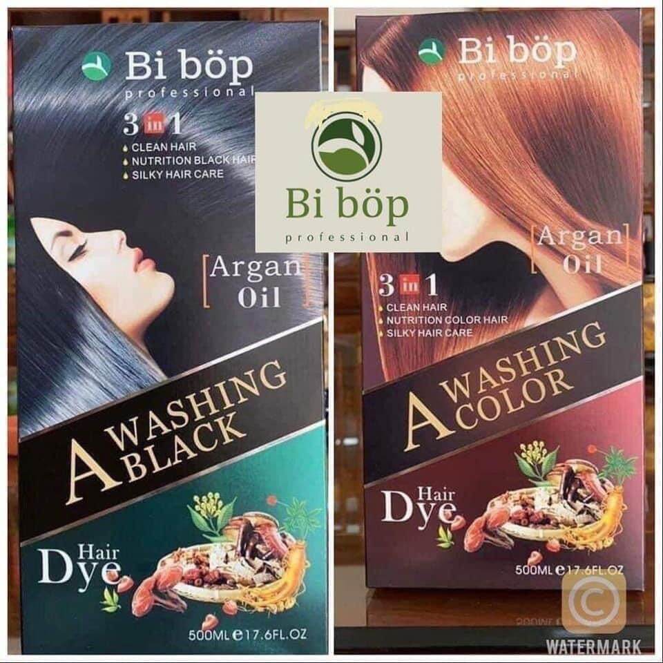 Dầu Gội Phủ Bạc Thảo Dược  đen  TÓC BIBOP NHẬT BẢN - GỘI LÀ ĐEN TÓC  NÂU