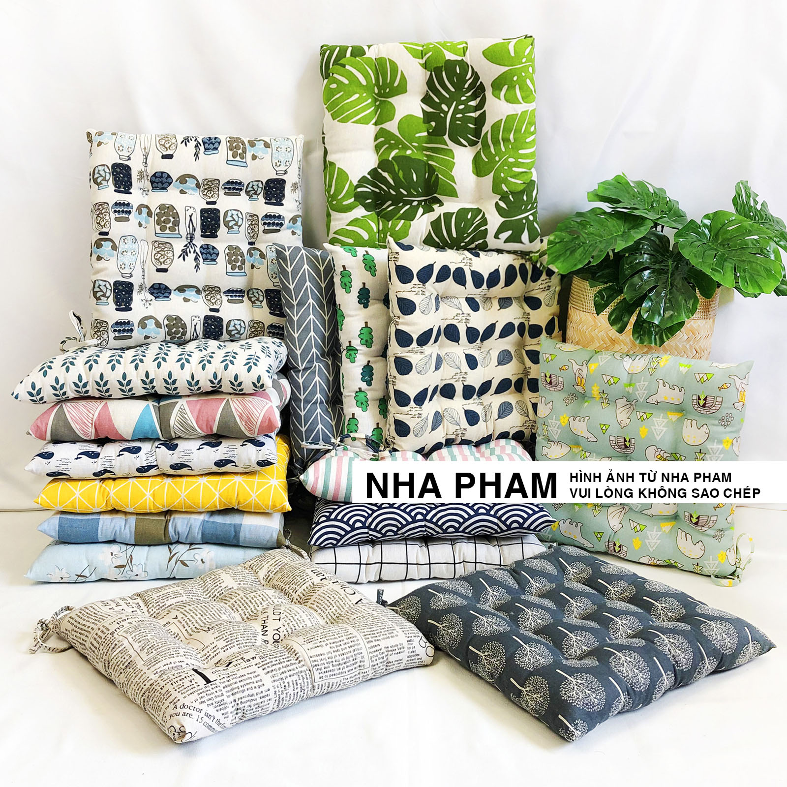 Đệm Vuông Ngồi Bệt PATTERN PHAM (40,45,50cm) (NO17-32)