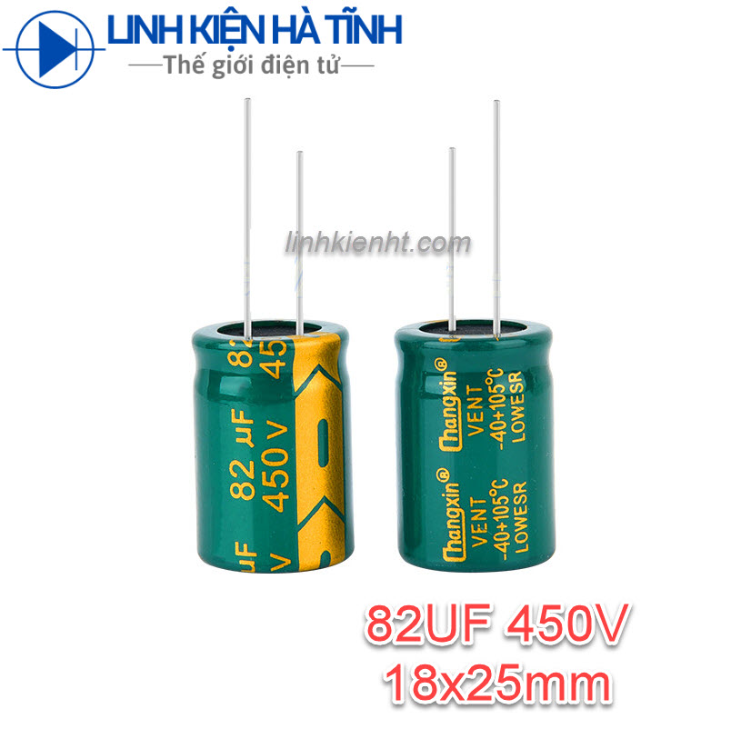 Tụ hóa 82uf 450v 82uf kích thước 18x25mm