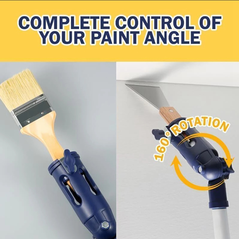Flexible Paint Brush Extender Multi-Angle Portable Paint Roller Extension Clamping Tool for Threaded and Locking Poles