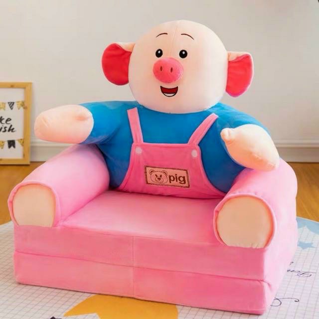 Ghế Lười-Sofa Giường Đệm Ghế Hình Thú Cho Bé 3 Tầng Có Ruột Kèm Vỏ MẪU VƯƠNG MIỆN XANH