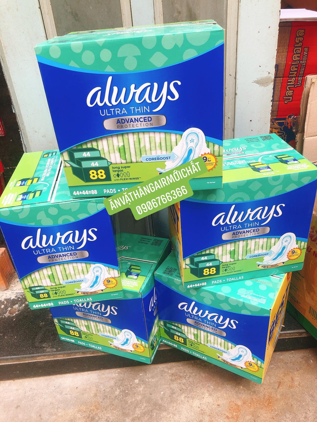 Băng vệ sinh always ultra thin 88 miếng siêu thắm chống tràn của mỹ