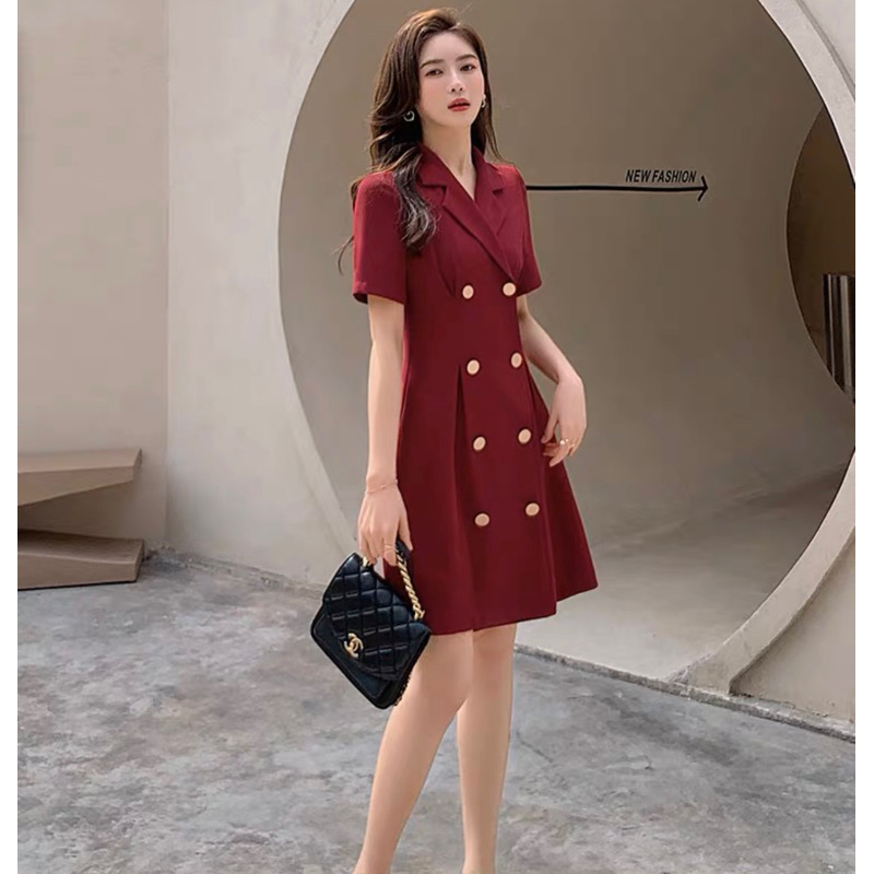 ĐẦM VEST NÚT KEM (có ảnh thật) MS171