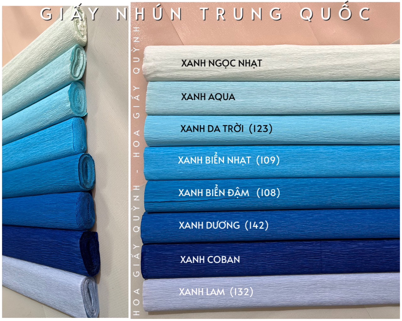 GIẤY NHÚN TRUNG QUỐC - cuộn 50cm x 2.5m