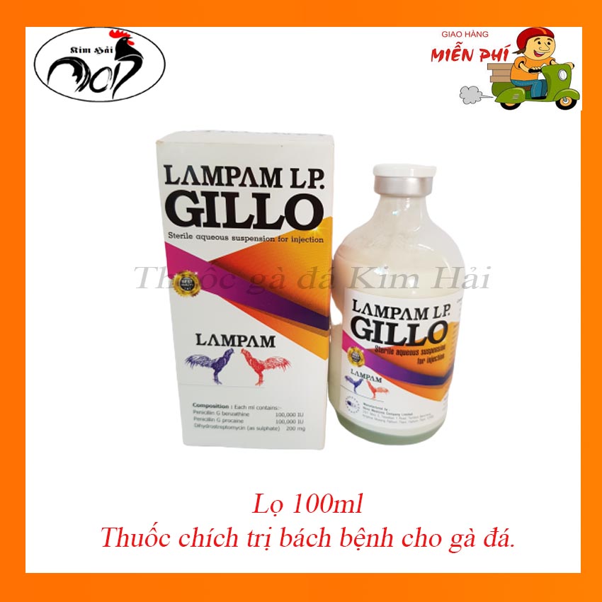 Gillo LamPam-lọ 100ml dạng chích-[tặng kèm kim tiêm]-tr.ị bách bệnh cho gà đá.