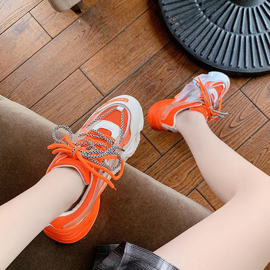 GIÀY THỂ THAO ULZZANG ĐỘN ĐẾ 2 DÂY (DÂY PHẢN QUANG)