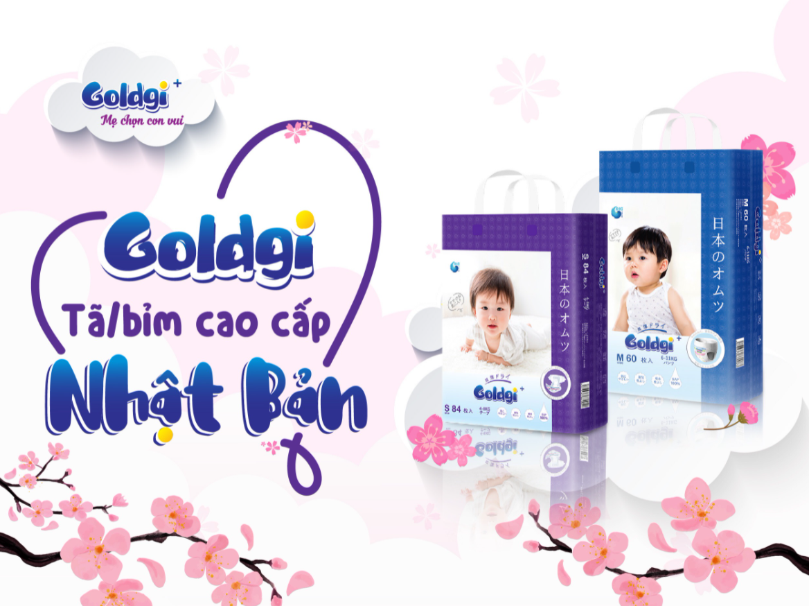 Bỉm Dán/Quần Goldgi (NB92-S84-M66-L56-XL46-M60-L48-XL44)