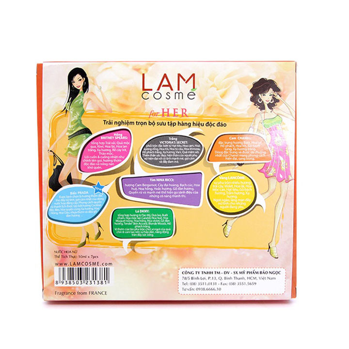[HCM]Bộ 7 nước hoa cây bút Lamcosmé (10ml/cây).