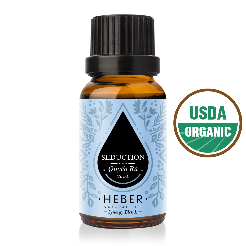 Heber Natural Life Seduction Blend Essential Oil Organic USDA 100% Pure Natural Undiluted Premium Therapeutic Grade Oil for Diffuser, Aromatherapy, Skin, Face & Hair