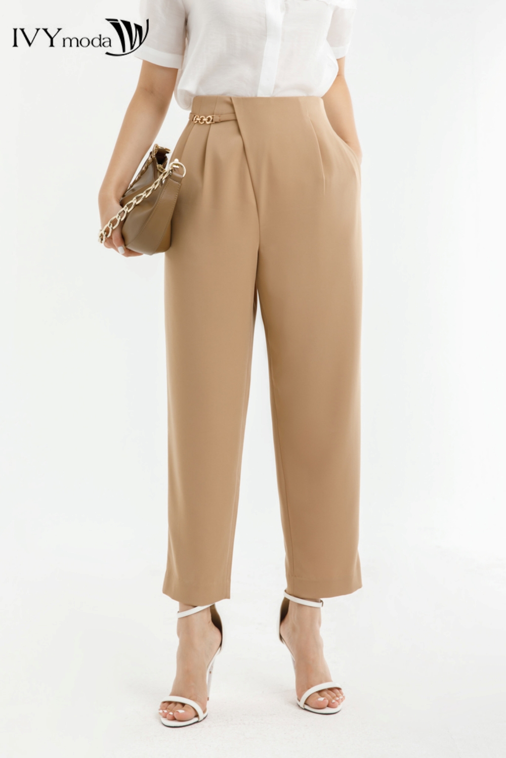 Quần baggy phối phụ kiện IVY moda MS 22B9312