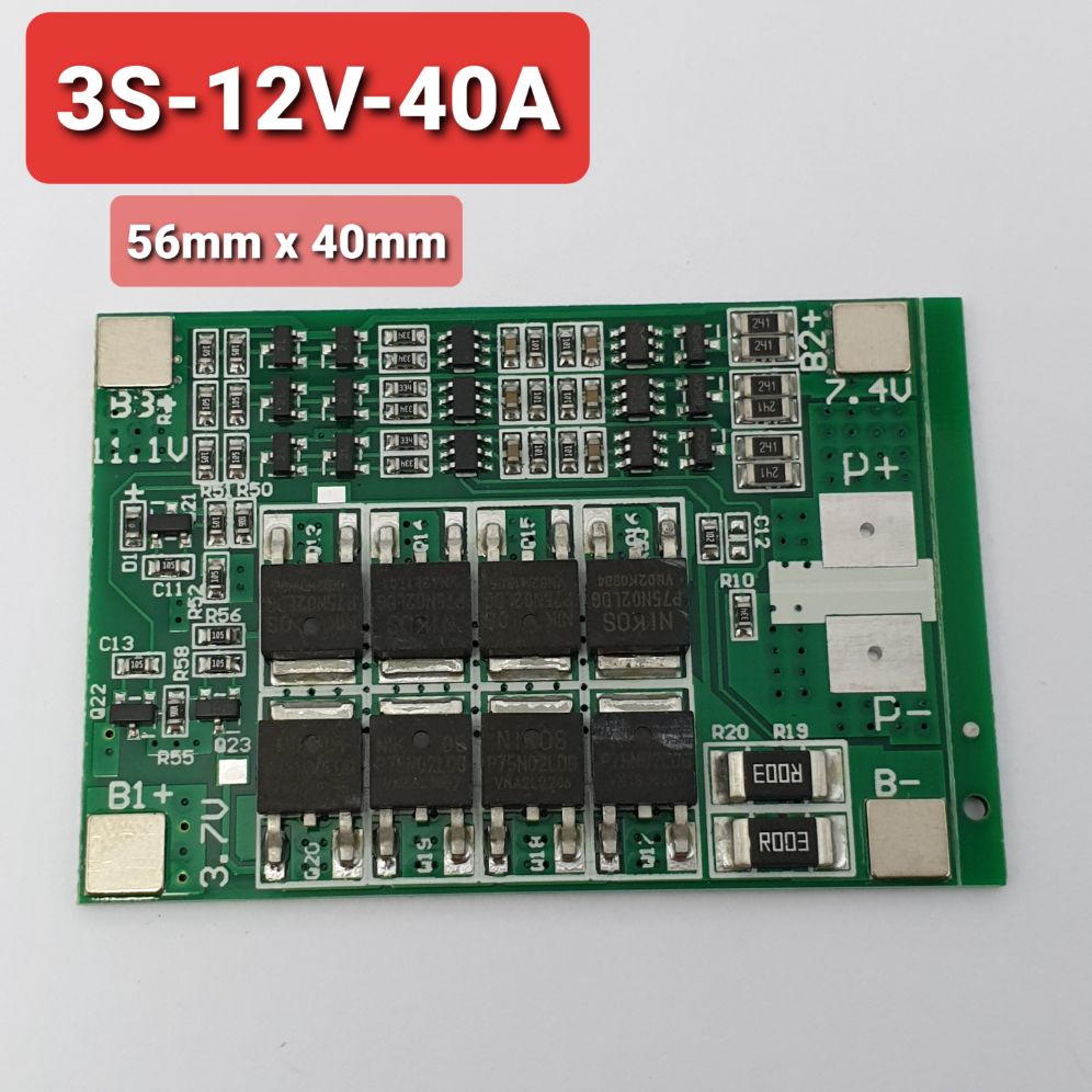 MẠCH BẢO VỀ PIN 3S-12V6 XẢ MAX 40A CAO CẤP MỚI