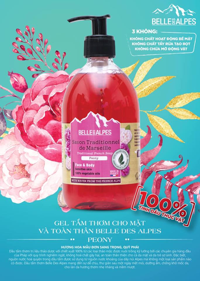 [HCM]Sữa tắm Tinh dầu Organic Pháp Belle Des Alpes