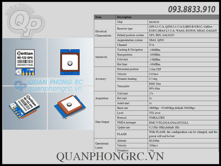 Beitian M10 BE-122 GPS Module dành cho máy bay điều khiển