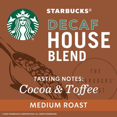 Starbucks Decaf House Blend , 100% Arabica , 340g