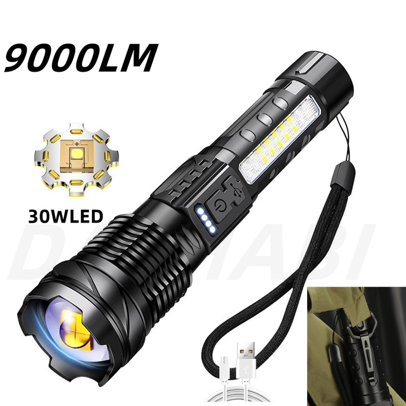 Đèn pin A76 siêu sáng chiếu xa 300m có Zoom xa gần, chống nước IPX4, pin trâu 7 chế độ sáng