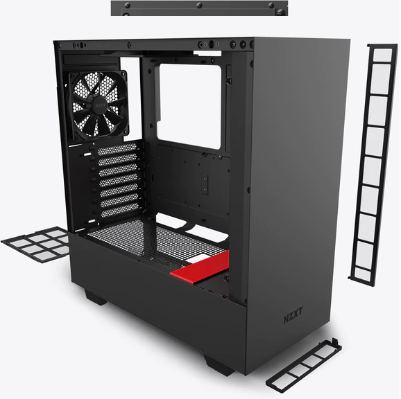 VỎ CASE MÁY TÍNH NZXT H510 MÀU ĐEN ĐỎ
