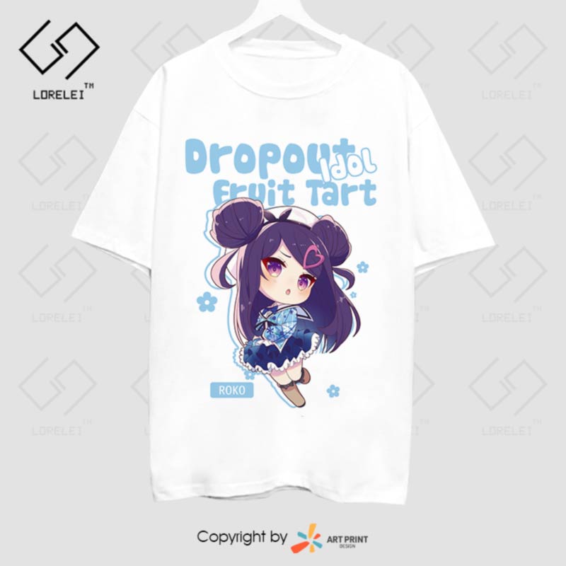 Áo thun Dropout Idol Fruit Tart Roko Chibi Cute ngắn tay