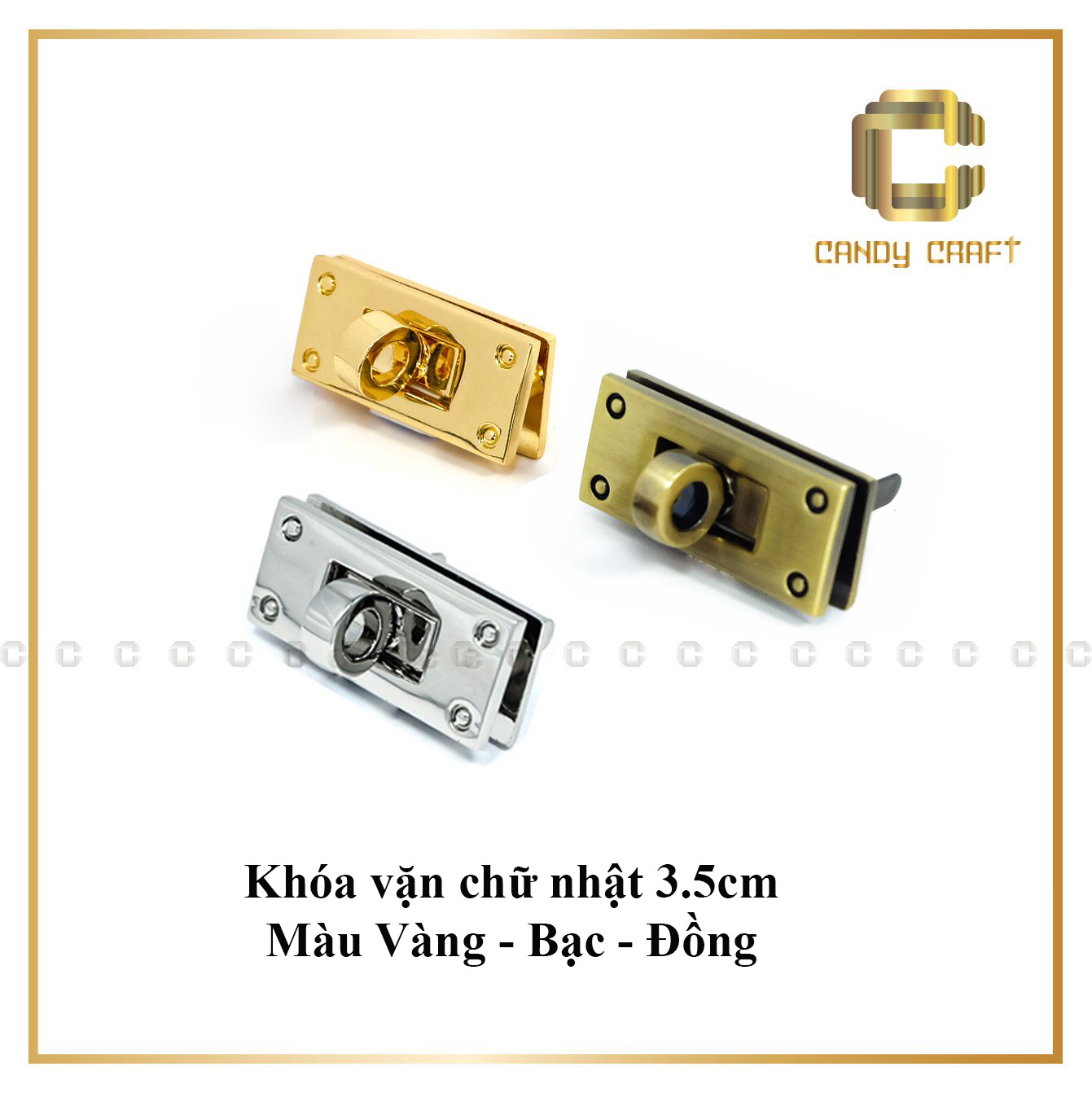 [HCM]Khóa vặn chữ nhật - phụ kiện làm túi xách