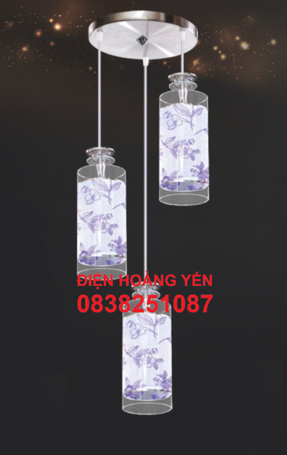 [HCM]Đèn thả trang trí trần NB 383-3 (Họa tiết) - TẶNG BÓNG LED. Đèn thả khung sắt sơn tĩnh điện.