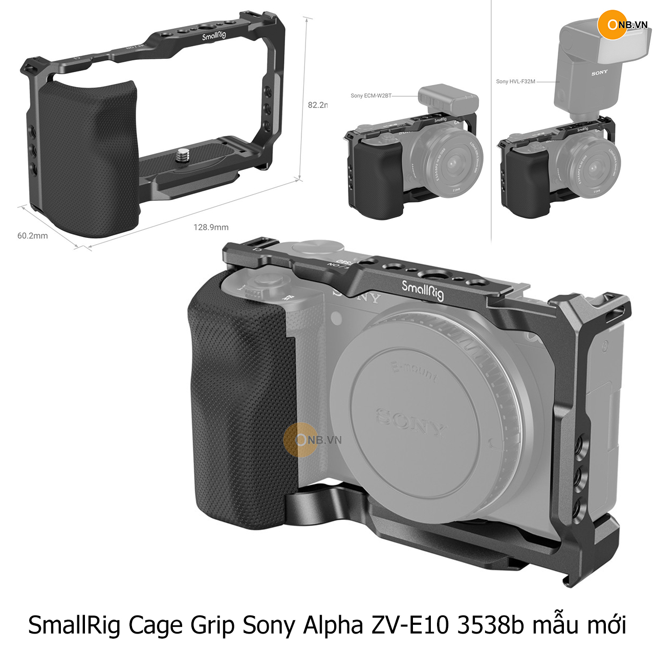 Smallrig cage with grip for sony zv-e10 3538b mẫu mới