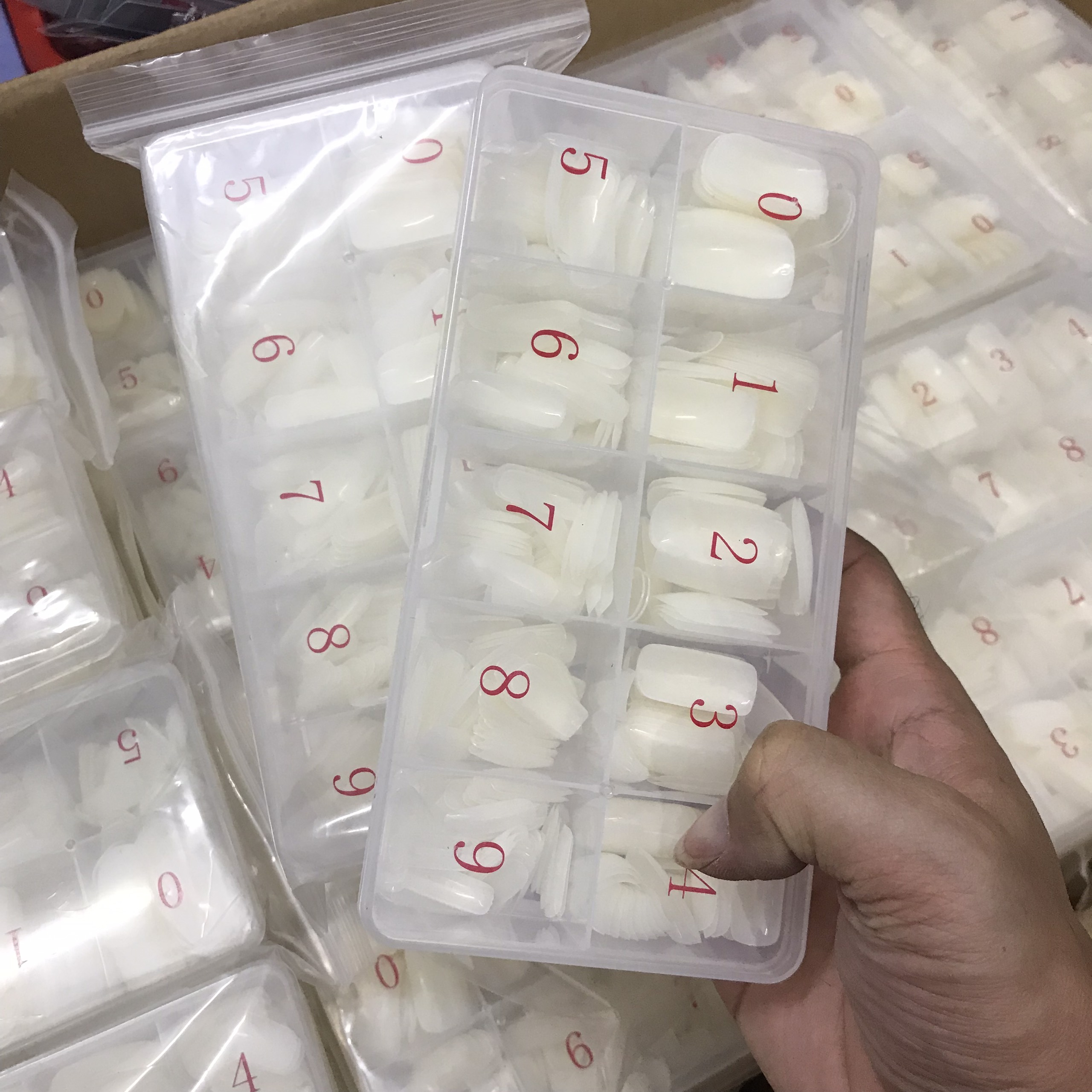 Móng úp chân dài đủ size hộp 500 móng - Đủ size - Mini Nails