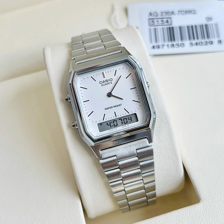 ĐỒNG HỒ CASIO AQ NAM NỮ UNISEX TẶNG VÒNG ĐEO TAY VÀ PIN DỰ PHÒNG