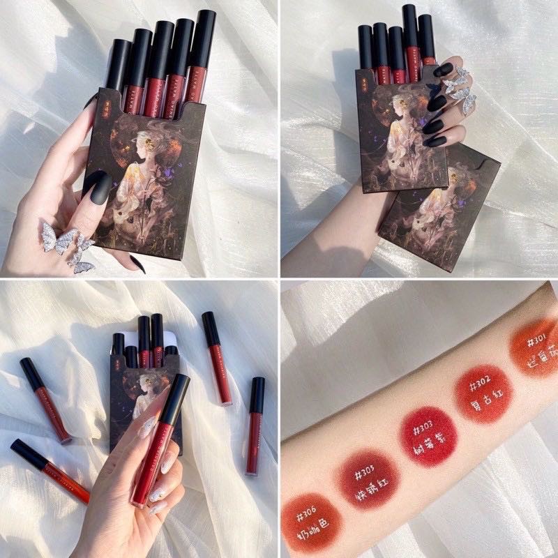 Set Son 5 Cây Muge Leen Cô Gái Meyoco Retro Matte Liquid