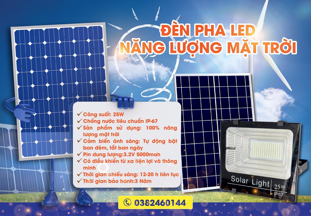 Đèn  năng lượng mặt trời 25W