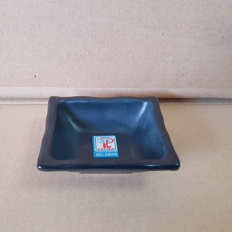 [HCM]5 Chén Nước Chấm Vuông Melamine Màu Đen– Fataco