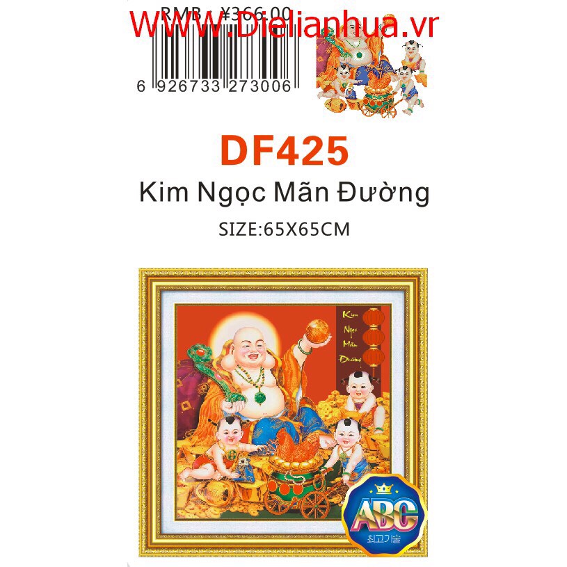 [HCM]Tranh đính đá PHẬT DI LẠC DF425 (65x65cm) chưa đính