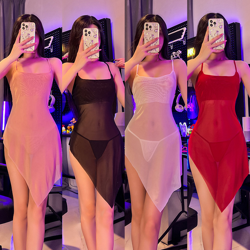 298 double-strap cross-grain lace nightdress