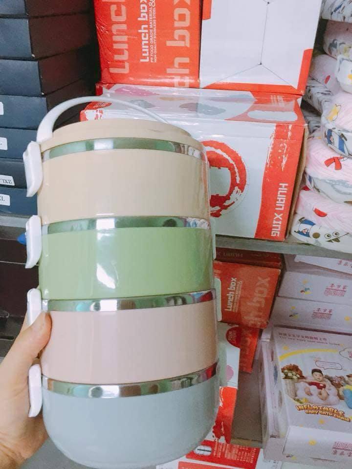 Cặp Lồng Cơm Lúa Mạch 4 Tầng - Cặp Lồng Cơm Giữ Nhiệt