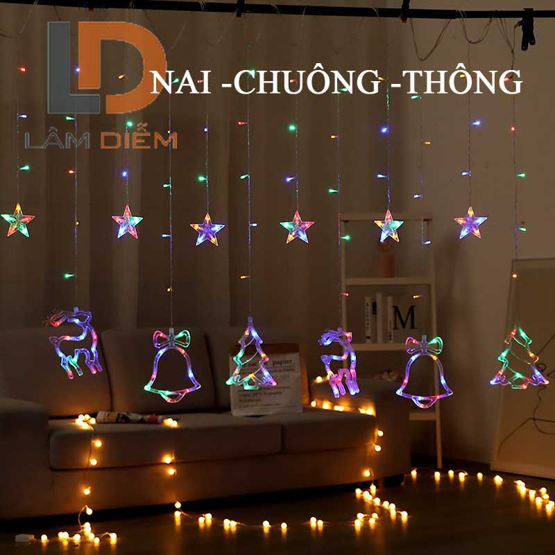 ĐÈN LED TRANG TRÍ RÈM 2M5 12 DÂY THẢ CÓ NHIỀU KIỂU