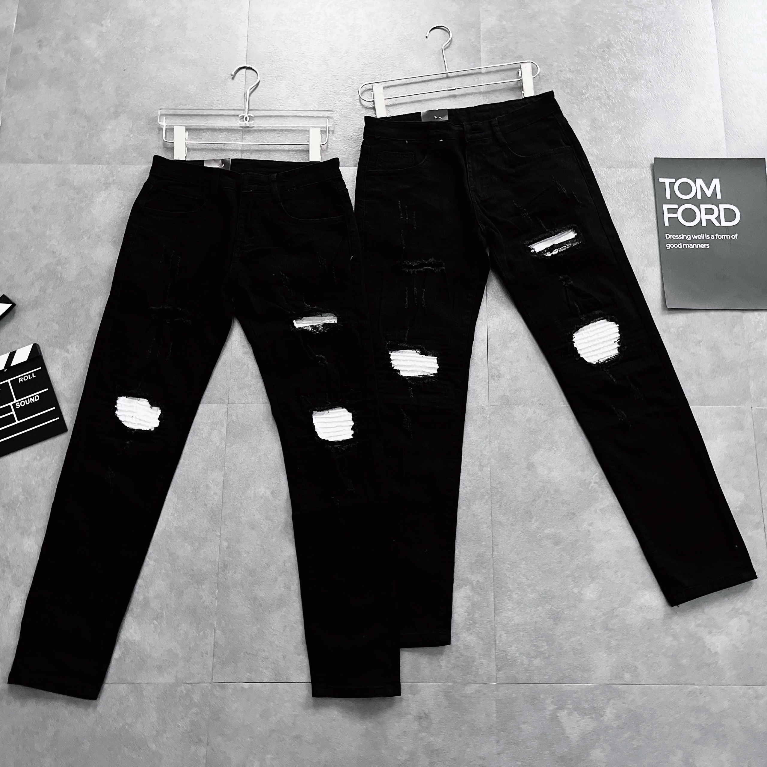 Quần jeans nam cao cấp ống côn phối vá trắng cá tính chất vải bò co dãn, dày dặn , trẻ trung năng động giá rẻ MS J1- VÁ TRẮNG MENNEWS