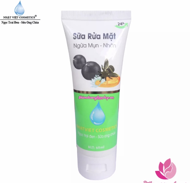 [HCM]Sữa rửa mặt ngừa Mụn - Nhờn Ngọc trai đen - Sữa ong chúa Nhật Việt 60ml (Trắng - Xanh)