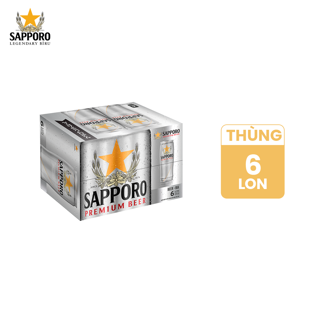 Combo 02 thùng Sapporo Premium 6 lon - 650ml