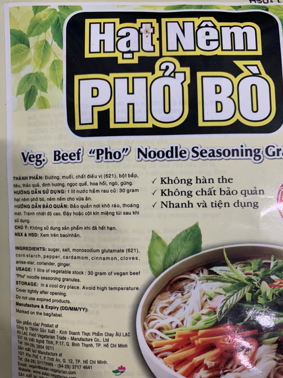 Hạt nêm phở bò chay