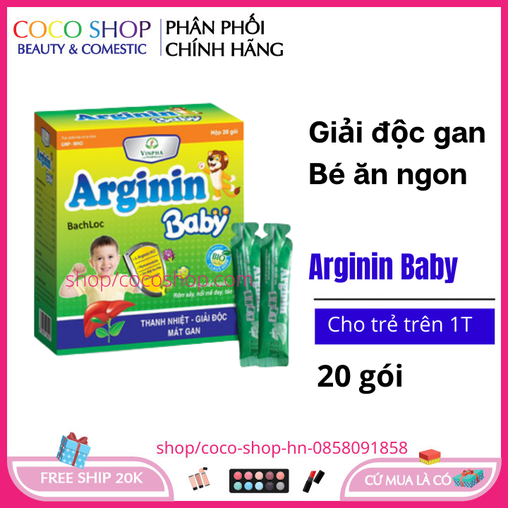 Siro mát gan Arginin Baby , Giải Độc Gan , Giúp Bổ Gan Cho Trẻ Em hộp 20 gói