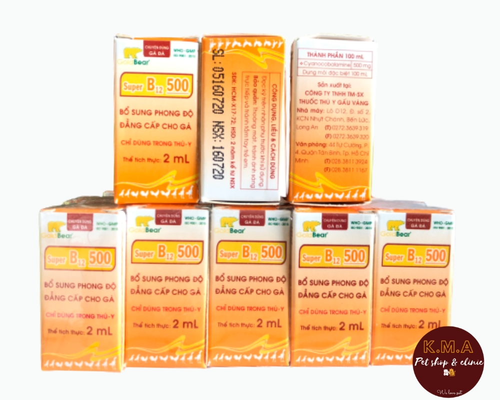 SUPER B12 500 (2ML/LỌ) Dùng cho gà đá