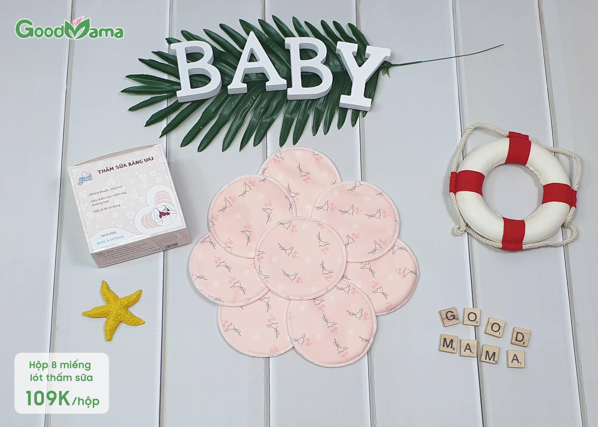 Miếng lót thấm sữa bằng vải Goodmama ( giặt và tái sử dụng được nhiều lần)