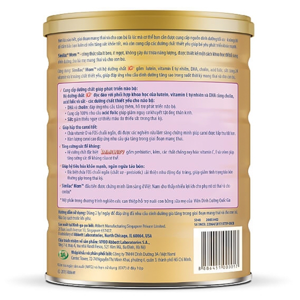 [Date 5.2025] Sữa bầu Similac Mom Lon 900g hương Vani