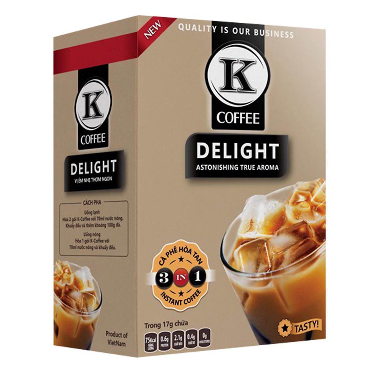 Cà Phê Hòa Tan K Coffee Delight 3in1 (255g/hộp)