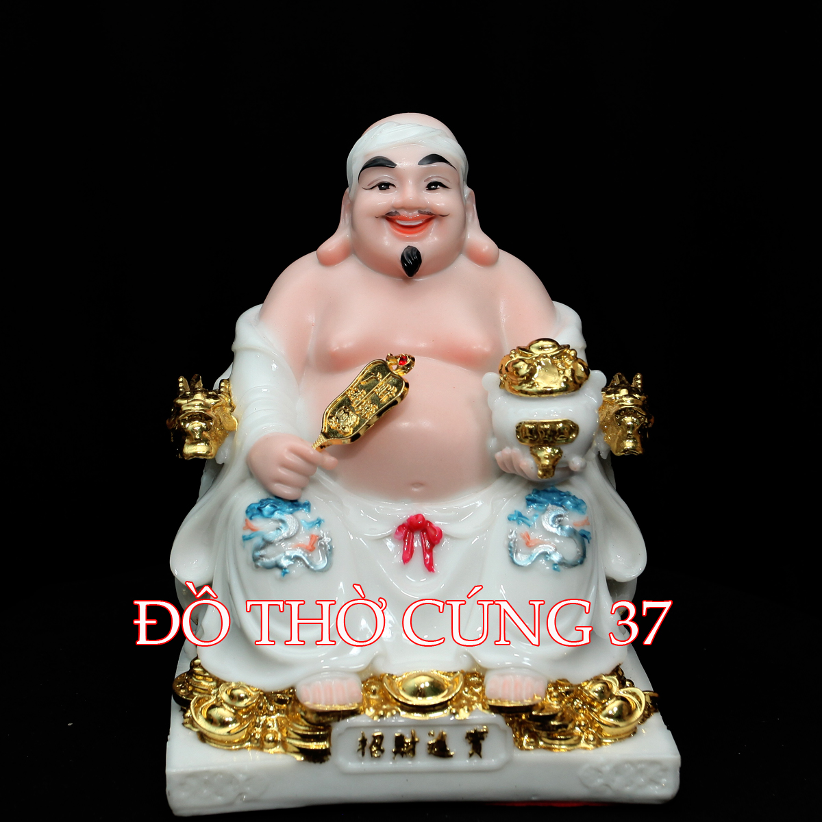 [ BỘ 3 ÔNG - GẤM TRẮNG ] THẦN TÀI +THỔ ĐỊA +THẦN TIỀN  [ COMPOSITE + BỘT ĐÁ ]