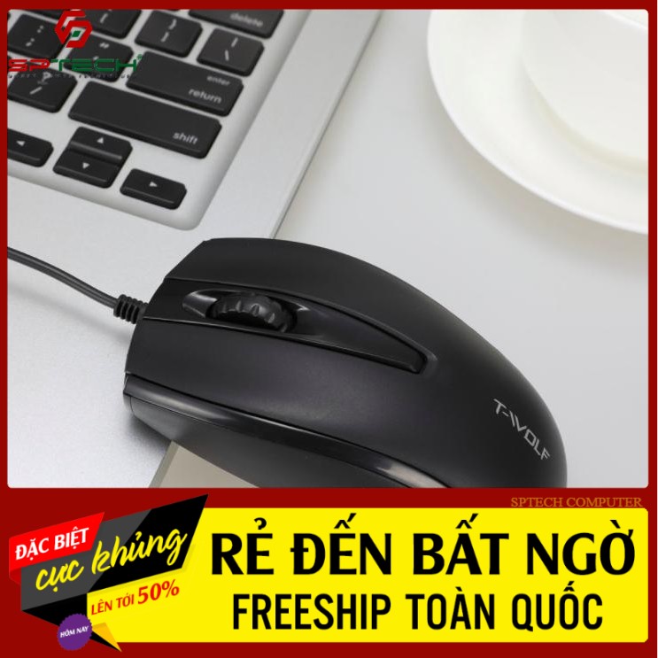 Chuột Gaming Dây 💎𝓕𝓡𝓔𝓔𝓢𝓗𝓘𝓟💎 Mouse Có Dây Văn Phòng T-Wolf V13 (BH 06 Tháng) SPTECH COMPUTER