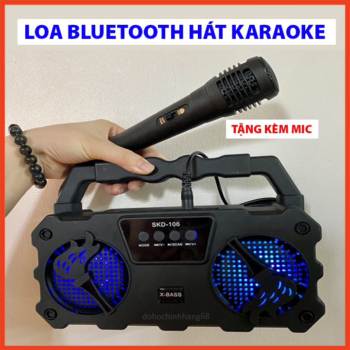 Loa Bluetooth Karaoke Tặng Kèm Mic Hát, Loa Bluetooth Hát Karaoke Mini Giá Rẻ, Loa Bluetooth Hát Karaoke Bass Mạnh, Hát Cực Hay, Nghe Nhạc Cực Đã Bảo Hành 12 Tháng