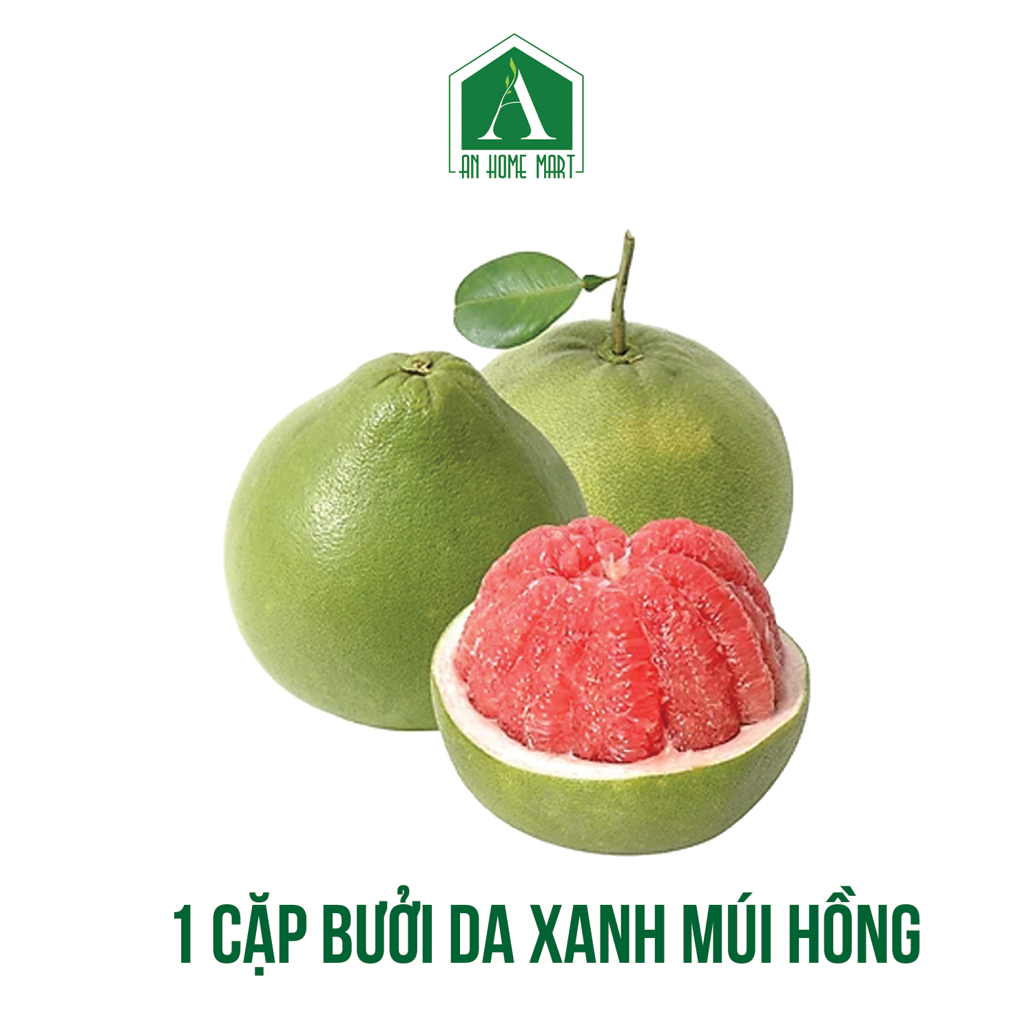 [HCM - Trái Cây] Bưởi Da Xanh Múi Hồng - 1 Cặp (2 Trái)